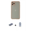MARSİLYAN™- iPhone 12 Pro Max Kılıf Ahenk Çizgi Serisi - Siyah Joko Magic 5D Cam + Yeşil Renkli Kamera Lens Koruma Cam