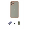 MARSİLYAN™- iPhone 12 Pro Max Kılıf Ahenk Çizgi Serisi - Siyah Joko Magic 5D Hayalet Cam + Gold Metal Kamera Lens Koruma Cam