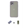 MARSİLYAN™- iPhone 12 Pro Max Kılıf Ahenk Çizgi Serisi - Siyah Joko Magic 5D Hayalet Cam + Gold Metal Kamera Lens Koruma Cam