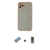 MARSİLYAN™- iPhone 12 Pro Max Kılıf Ahenk Çizgi Serisi - Siyah Joko Magic 5D Hayalet Cam + Gümüş Shine Kamera Lens Koruma Cam