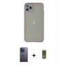 MARSİLYAN™- iPhone 12 Pro Max Kılıf Ahenk Çizgi Serisi - Siyah Joko Magic 5D Hayalet Cam + Neon Fosforlu Kamera Lens - MI