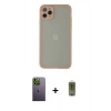 MARSİLYAN™- iPhone 12 Pro Max Kılıf Ahenk Çizgi Serisi - Siyah Joko Magic 5D Hayalet Cam + Neon Fosforlu Kamera Lens - YL