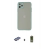 MARSİLYAN™- iPhone 12 Pro Max Kılıf Ahenk Çizgi Serisi - Siyah Joko Magic 5D Hayalet Cam + Renkli Kamera Lens Koruma Cam - PE