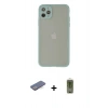 MARSİLYAN™- iPhone 12 Pro Max Kılıf Ahenk Çizgi Serisi - Siyah Joko Magic 5D Hayalet Cam + Renkli Kamera Lens Koruma Cam - MI