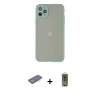 MARSİLYAN™- iPhone 12 Pro Max Kılıf Ahenk Çizgi Serisi - Siyah Joko Magic 5D Hayalet Cam + Renkli Kamera Lens Koruma Cam - YL