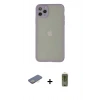 MARSİLYAN™- iPhone 12 Pro Max Kılıf Ahenk Çizgi Serisi - Siyah Joko Magic 5D Hayalet Cam + Renkli Kamera Lens Koruma Cam - SI