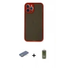 MARSİLYAN™- iPhone 12 Pro Max Kılıf Ahenk Çizgi Serisi - Siyah Joko Magic 5D Hayalet Cam + Renkli Kamera Lens Koruma Cam - YL