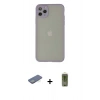 MARSİLYAN™- iPhone 12 Pro Max Kılıf Ahenk Çizgi Serisi - Siyah Joko Magic 5D Hayalet Cam + Renkli Kamera Lens Koruma Cam - YL