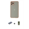 MARSİLYAN™- iPhone 12 Pro Max Kılıf Ahenk Çizgi Serisi - Siyah Joko Magic 5D Hayalet Cam + Renkli Kamera Lens Koruma Cam - MI