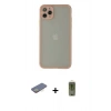 MARSİLYAN™- iPhone 12 Pro Max Kılıf Ahenk Çizgi Serisi - Siyah Joko Magic 5D Hayalet Cam + Renkli Kamera Lens Koruma Cam - SI