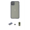 MARSİLYAN™- iPhone 12 Pro Max Kılıf Ahenk Çizgi Serisi - Siyah Joko Magic 5D Hayalet Cam + Renkli Kamera Lens Koruma Cam - SI