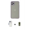 MARSİLYAN™- iPhone 12 Pro Max Kılıf Ahenk Çizgi Serisi - Siyah Joko Magic 5D Hayalet Cam + Shine Kamera Lens - LT
