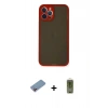 MARSİLYAN™- iPhone 12 Pro Max Kılıf Ahenk Çizgi Serisi - Siyah Joko Magic 5D Hayalet Cam + Shine Kamera Lens Koruma Cam - PE