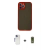MARSİLYAN™- iPhone 12 Pro Max Kılıf Ahenk Çizgi Serisi - Siyah Joko Magic 5D Hayalet Cam + Shine Kamera Lens - LT