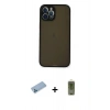 MARSİLYAN™- iPhone 12 Pro Max Kılıf Ahenk Çizgi Serisi - Siyah Joko Magic 5D Hayalet Cam + Shine Kamera Lens Koruma Cam - MI