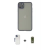 MARSİLYAN™- iPhone 12 Pro Max Kılıf Ahenk Çizgi Serisi - Siyah Joko Magic 5D Hayalet Cam + Shine Kamera Lens - LT