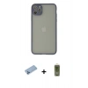 MARSİLYAN™- iPhone 12 Pro Max Kılıf Ahenk Çizgi Serisi - Siyah Joko Magic 5D Hayalet Cam + Shine Kamera Lens Koruma Cam - MI