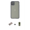 MARSİLYAN™- iPhone 12 Pro Max Kılıf Ahenk Çizgi Serisi - Siyah Joko Magic 5D Hayalet Cam + Shine Kamera Lens Koruma Cam - SABE