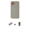 MARSİLYAN™- iPhone 12 Pro Max Kılıf Ahenk Çizgi Serisi - Siyah Joko Magic 5D Hayalet Cam + Shine Kamera Lens Koruma Cam - SABE