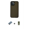 MARSİLYAN™- iPhone 12 Pro Max Kılıf Ahenk Çizgi Serisi - Siyah Joko Magic 5D Hayalet Cam + Shine Kamera Lens Koruma Cam - SH