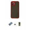 MARSİLYAN™- iPhone 12 Pro Max Kılıf Ahenk Çizgi Serisi - Siyah Joko Magic 5D Hayalet Cam + Shine Kamera Lens Koruma Cam - SH