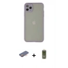 MARSİLYAN™- iPhone 12 Pro Max Kılıf Ahenk Çizgi Serisi - Siyah Joko Magic 5D Hayalet Cam + Renkli Kamera Lens Koruma Cam - TU