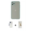 MARSİLYAN™- iPhone 12 Pro Max Kılıf Ahenk Çizgi Serisi - Siyah Mat Seramik Nano Ekran Koruyucu + Shine Kamera Lens - LT