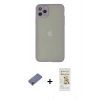 MARSİLYAN™- iPhone 12 Pro Max Kılıf Ahenk Çizgi Serisi - Siyah Mat Seramik Nano Ekran Koruyucu + Metal Kamera Lens Koruma Cam - GD