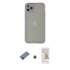 MARSİLYAN™- iPhone 12 Pro Max Kılıf Ahenk Çizgi Serisi - Siyah Mat Seramik Nano Ekran Koruyucu + Metal Kamera Lens Koruma Cam - KI