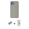 MARSİLYAN™- iPhone 12 Pro Max Kılıf Ahenk Çizgi Serisi - Siyah Mat Seramik Nano Ekran Koruyucu + Shine Kamera Lens Koruma Cam - GS