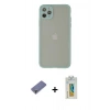 MARSİLYAN™- iPhone 12 Pro Max Kılıf Ahenk Çizgi Serisi - Siyah Polymer Nano Ekran Koruyucu + Metal Kamera Lens Koruma Cam - GD