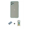 MARSİLYAN™- iPhone 12 Pro Max Kılıf Ahenk Çizgi Serisi - Siyah Polymer Nano Ekran Koruyucu + Shine Kamera Lens Koruma Cam - GS