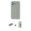 MARSİLYAN™- iPhone 12 Pro Max Kılıf Ahenk Çizgi Serisi - Siyah Polymer Nano Ekran Koruyucu + Renkli Kamera Lens Koruma Cam - SI