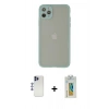 MARSİLYAN™- iPhone 12 Pro Max Kılıf Ahenk Çizgi Serisi - Siyah Polymer Nano Ekran Koruyucu + Shine Kamera Lens - LT