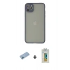 MARSİLYAN™- iPhone 12 Pro Max Kılıf Ahenk Çizgi Serisi - Siyah Polymer Nano Ekran Koruyucu + Shine Kamera Lens Koruma Cam - MI