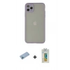 MARSİLYAN™- iPhone 12 Pro Max Kılıf Ahenk Çizgi Serisi - Siyah Polymer Nano Ekran Koruyucu + Shine Kamera Lens Koruma Cam - MI