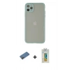 MARSİLYAN™- iPhone 12 Pro Max Kılıf Ahenk Çizgi Serisi - Siyah Polymer Nano Ekran Koruyucu + Shine Kamera Lens Koruma Cam - GD
