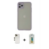 MARSİLYAN™- iPhone 12 Pro Max Kılıf Ahenk Çizgi Serisi - Siyah Polymer Nano Ekran Koruyucu + Shine Kamera Lens - GD
