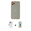 MARSİLYAN™- iPhone 12 Pro Max Kılıf Ahenk Çizgi Serisi - Siyah Polymer Nano Ekran Koruyucu + Shine Kamera Lens - LT