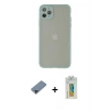 MARSİLYAN™- iPhone 12 Pro Max Kılıf Ahenk Çizgi Serisi - Siyah Polymer Nano Ekran Koruyucu + Siyah Metal Kamera Lens Koruma Cam
