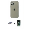 MARSİLYAN™- iPhone 12 Pro Max Kılıf Ahenk Doku - Şeffaf 360 Full Body Arka Koruyucu + Renkli Kamera Lens Koruma Cam - TU