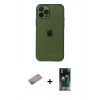 MARSİLYAN™- iPhone 12 Pro Max Kılıf Ahenk Doku - Şeffaf 360 Full Body Arka Koruyucu + Shine Kamera Lens Koruma Cam - SABE