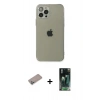 MARSİLYAN™- iPhone 12 Pro Max Kılıf Ahenk Doku - Şeffaf 360 Full Body Arka Koruyucu + Shine Kamera Lens Koruma Cam - SABE