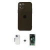 MARSİLYAN™- iPhone 12 Pro Max Kılıf Ahenk Doku - Şeffaf 360 Full Body Arka Koruyucu + Shine Kamera Lens - LT