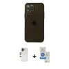 MARSİLYAN™- iPhone 12 Pro Max Kılıf Ahenk Doku - Şeffaf Royal Nano Ekran Koruyucu + Shine Kamera Lens - GD