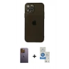 MARSİLYAN™- iPhone 12 Pro Max Kılıf Ahenk Doku - Şeffaf Royal Nano Ekran Koruyucu + Neon Fosforlu Kamera Lens - SI