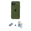 MARSİLYAN™- iPhone 12 Pro Max Kılıf Ahenk Doku - Şeffaf Royal Nano Ekran Koruyucu + Shine Kamera Lens Koruma Cam - PE
