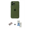 MARSİLYAN™- iPhone 12 Pro Max Kılıf Ahenk Doku - Şeffaf Royal Nano Ekran Koruyucu + Shine Kamera Lens Koruma Cam - SABE