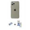 MARSİLYAN™- iPhone 12 Pro Max Kılıf Ahenk Doku - Şeffaf Royal Nano Ekran Koruyucu + Shine Kamera Lens Koruma Cam - MI