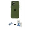 MARSİLYAN™- iPhone 12 Pro Max Kılıf Ahenk Doku - Şeffaf Royal Nano Ekran Koruyucu + Shine Kamera Lens Koruma Cam - MI